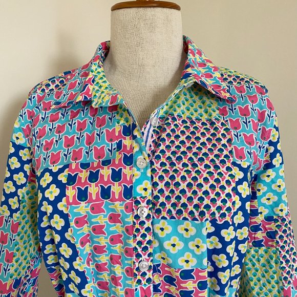 Talbots Totally Spring Tulips and Flower Patch Straight Dress 3/4 Sleeve US8 - Picture 4 of 11